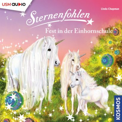 “Sternenfohlen” (10/2021) Folge 25 “Fest in der Einhornschule” Rolle: Cosima Autor: Linda Chapman Erschienen bei: Kosmos / USM Audio